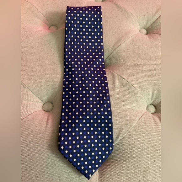 Ralph Lauren Other - RALPH lAUREN NAVY AND WHITE POLKA DOTS 100. SILK MENS